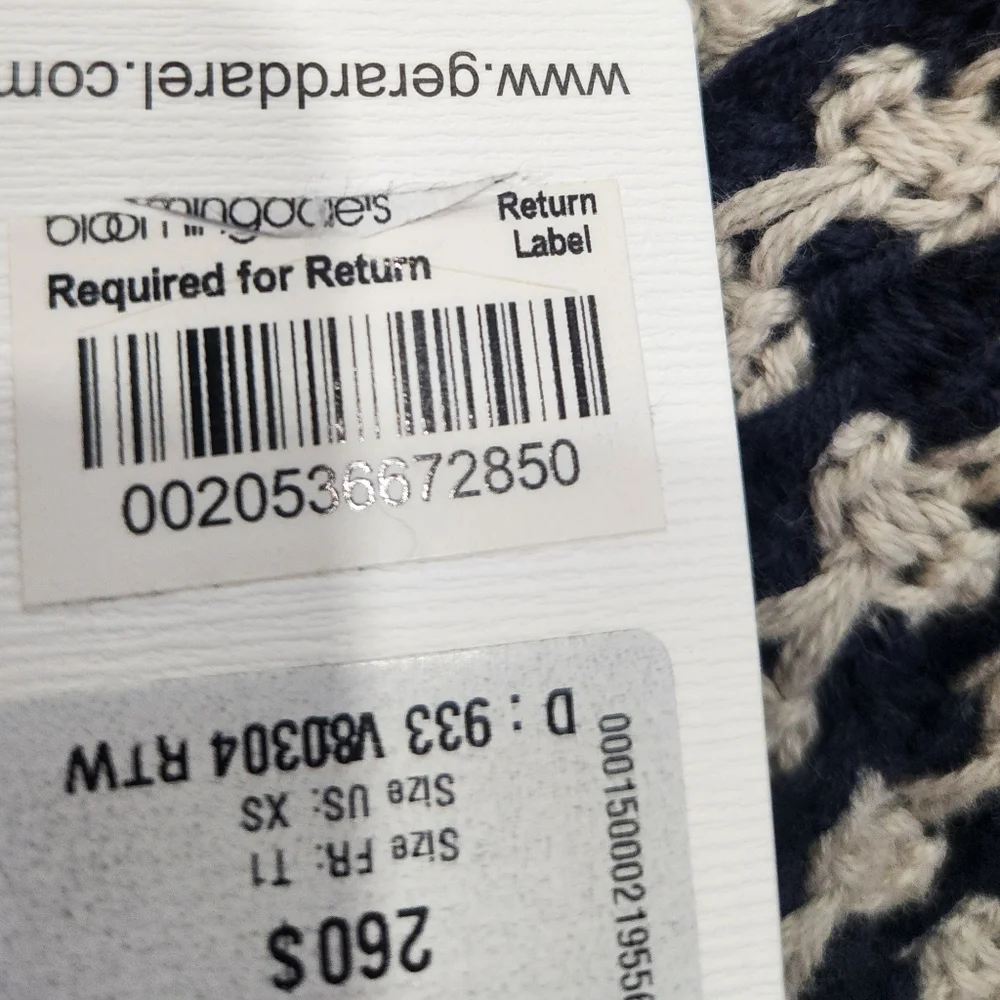 Gerard Darel Navy and White Patterned Cardigan Size 1 - Picture 12 of 15